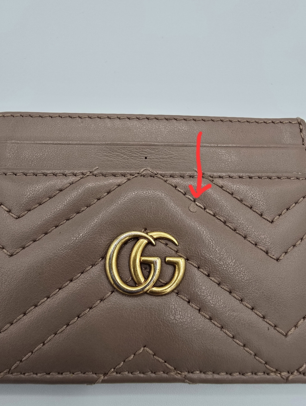 Gucci GG Marmont Dusty Pink Leather Card Case with Gold Double G - Picture 4 of 10